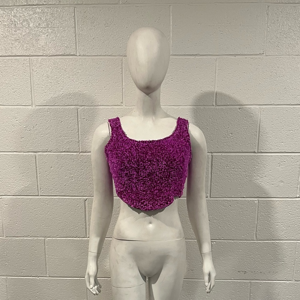 Magenta sequin corset top